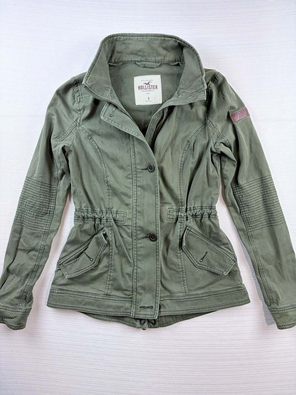 Hollister Pacific Merchants Olive Green Utility Field Jacket Size S